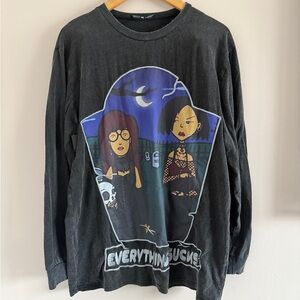 Dolls Kill Daira Black Graphic Long Sleeve Tee